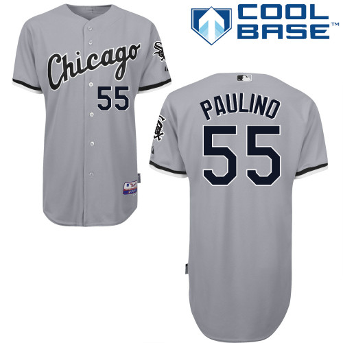 Felipe Paulino #55 MLB Jersey-Chicago White Sox Men's Authentic Road Gray Cool Base Baseball Jersey